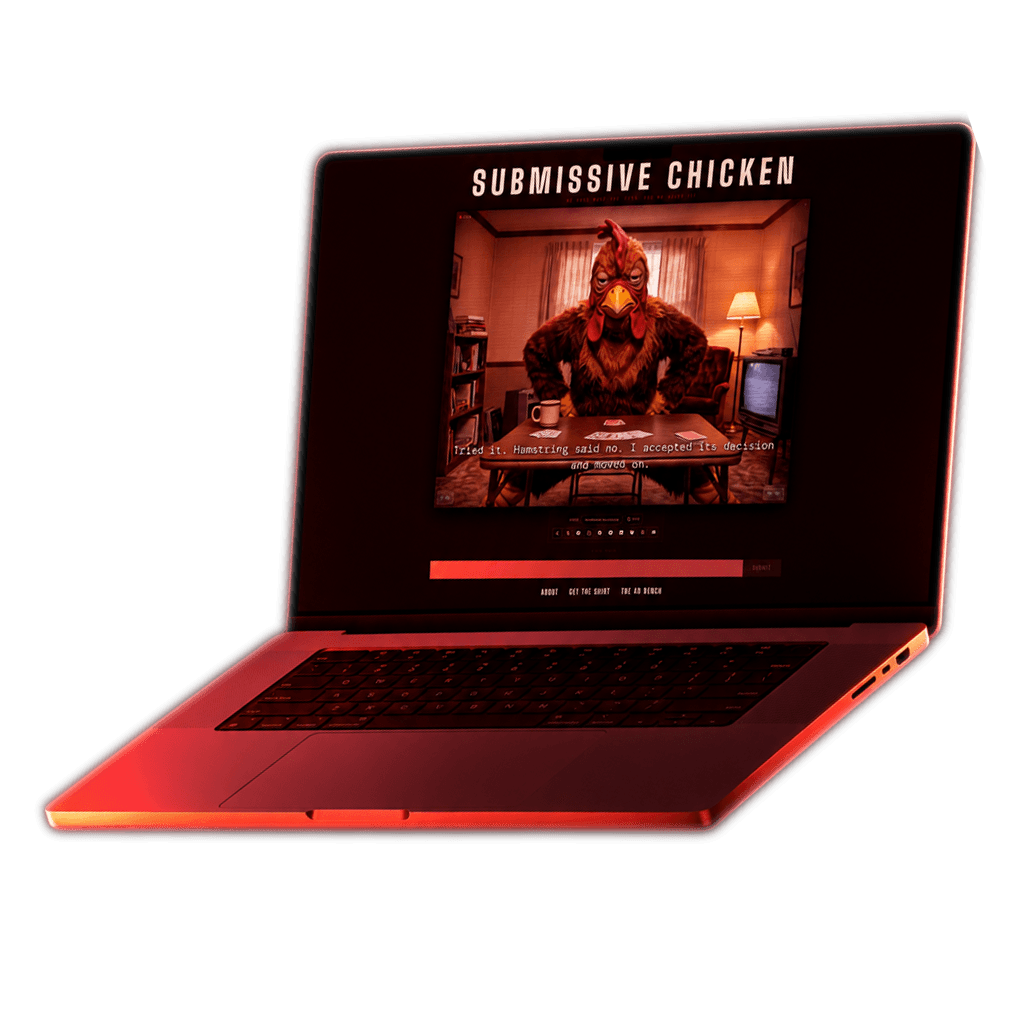 The Submissive Chicken character at a terminal